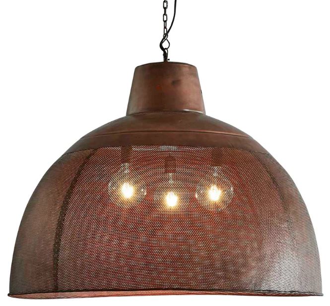 Zircon Perforated Copper Dome Pendant Light