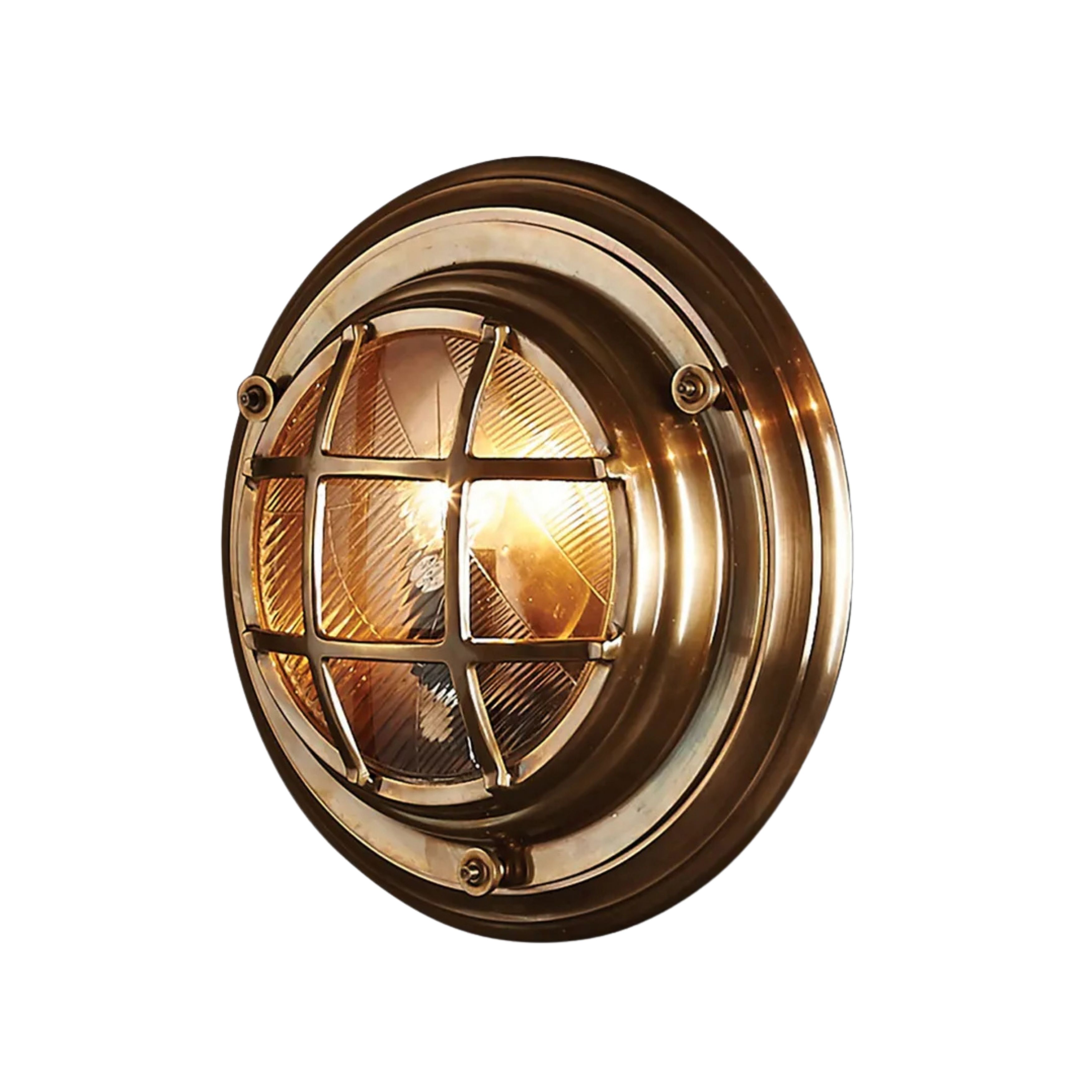 Jayden Outdoor Brass Porthole Wall Light