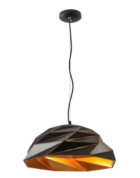Jigsaw Black and Gold Dome Pendant Light
