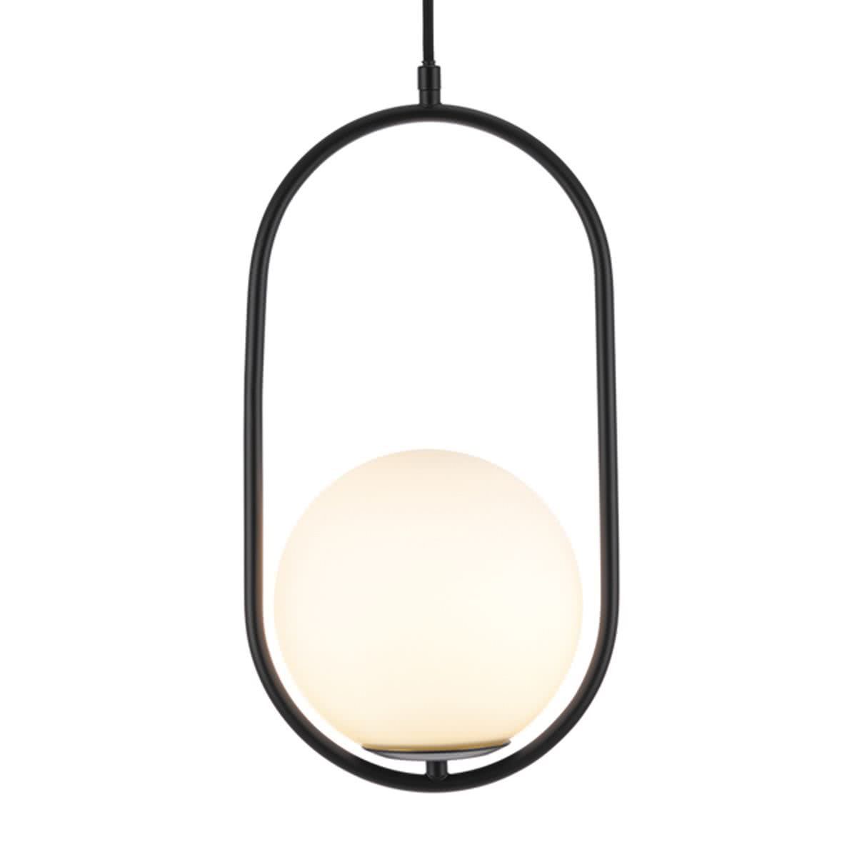 Ada Matt Black Glass Ball Pendant Light