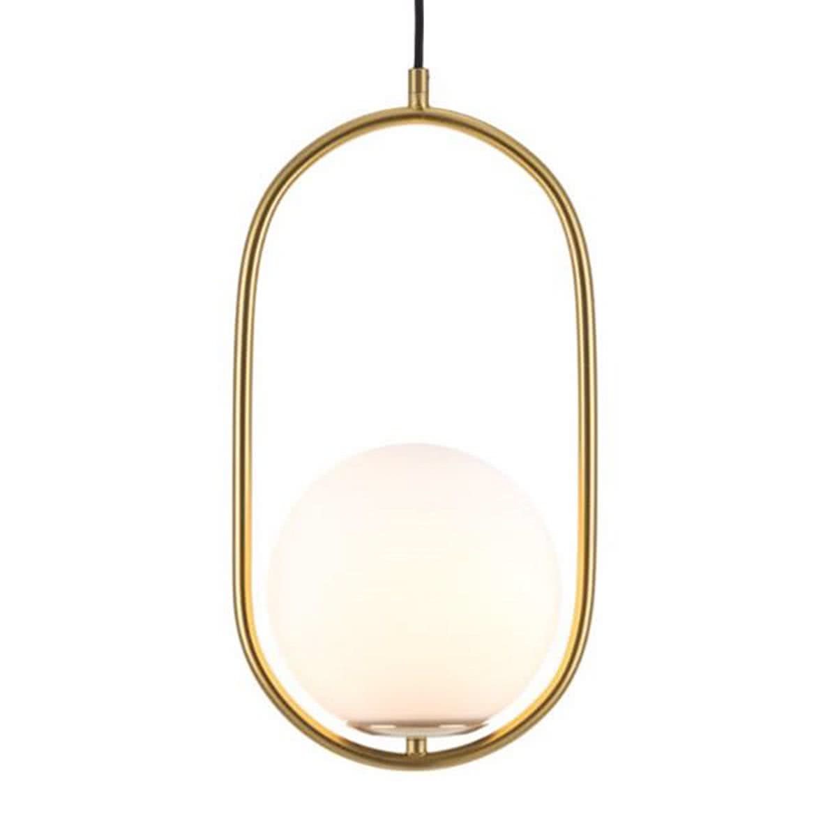 Ada Brushed Brass Glass Ball Pendant Light