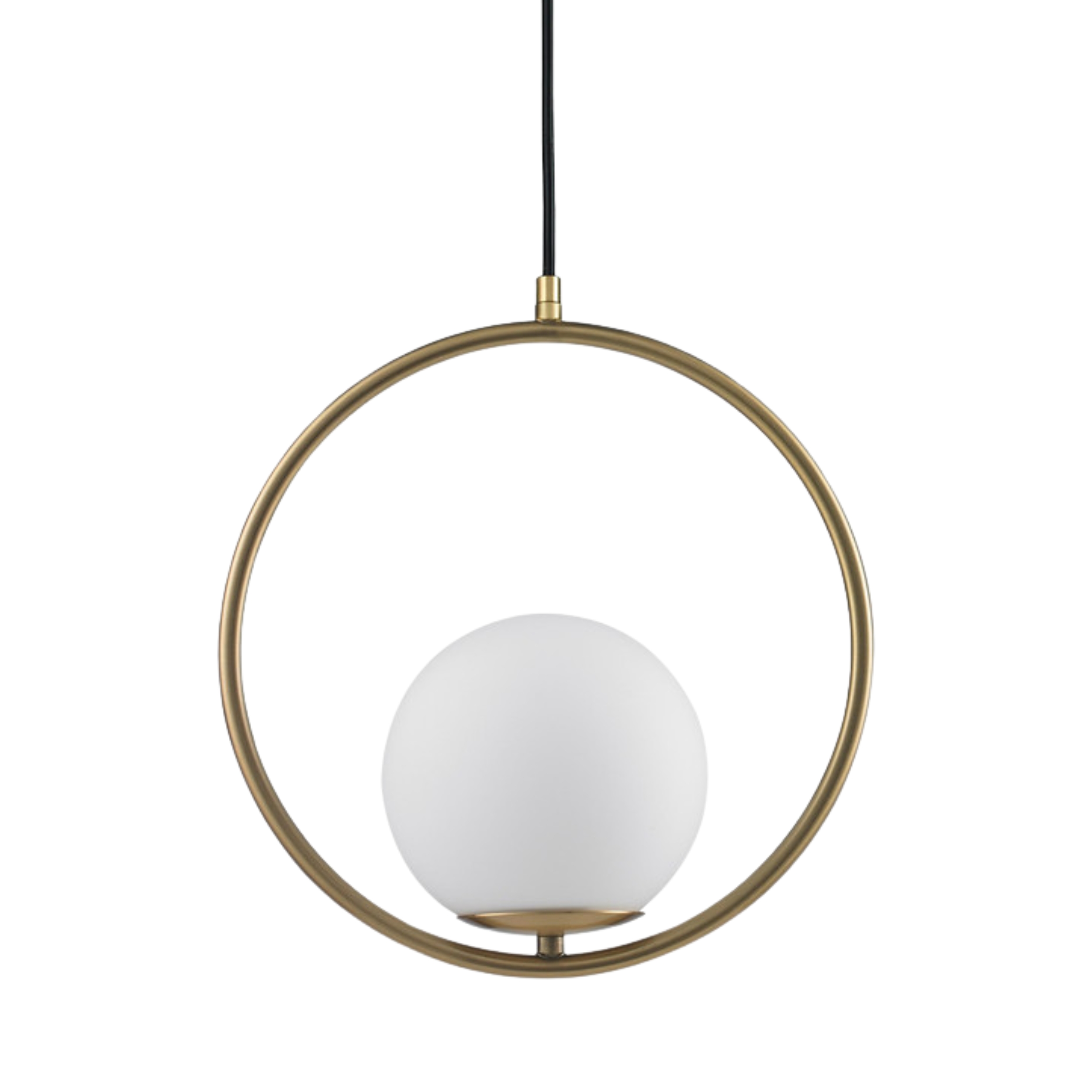 Zenith Brushed Brass Glass Ball Pendant Light