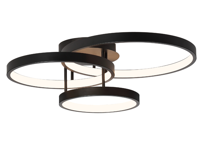 Zaida 3 Light Black Ring Ceiling Light