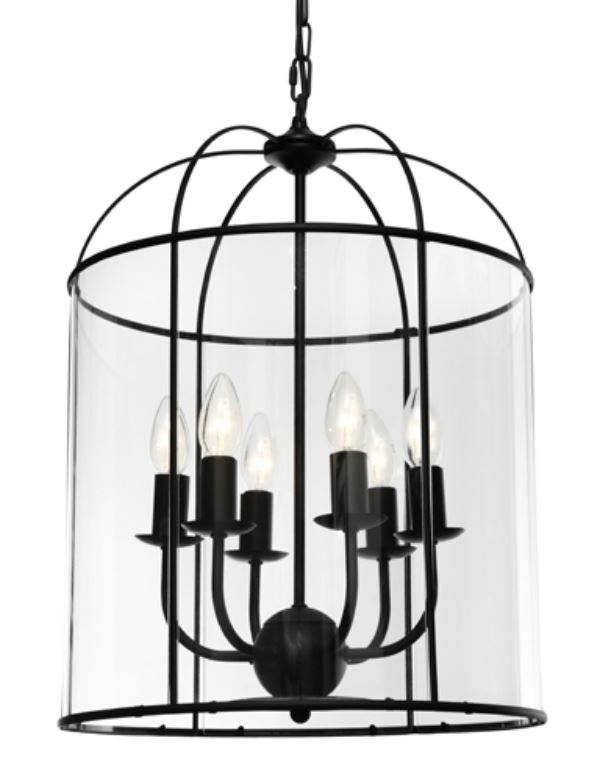 Coakley 6 Light Black Curved Bell Pendant Light