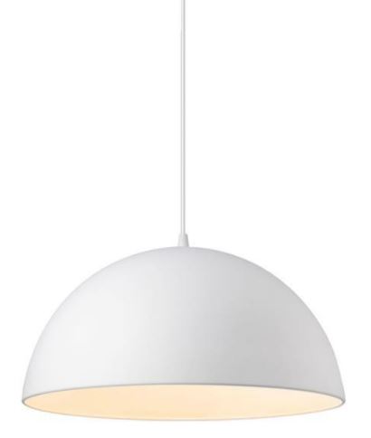 Luna Dome White Metal Pendant Light