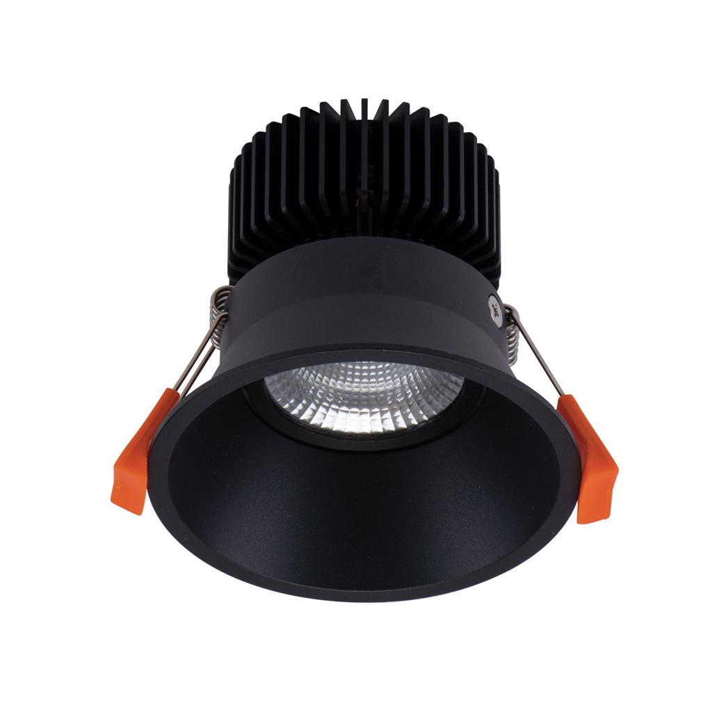 Deep 10W Ultra Slim Round Recessed LED Downlight Kit - Black
