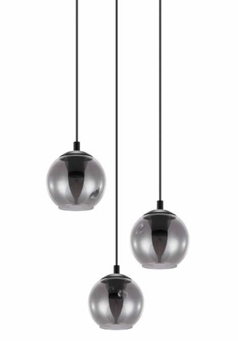 Ariscani 3 Light Smoke Glass Cluster Pendant Chandelier