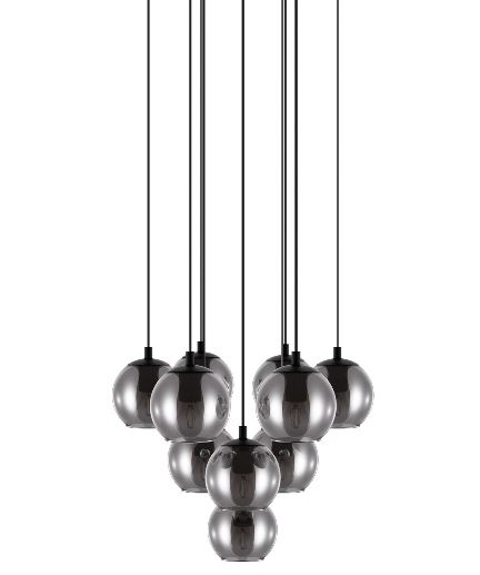 Ariscani 10 Light Smoke Glass Cluster Pendant Chandelier