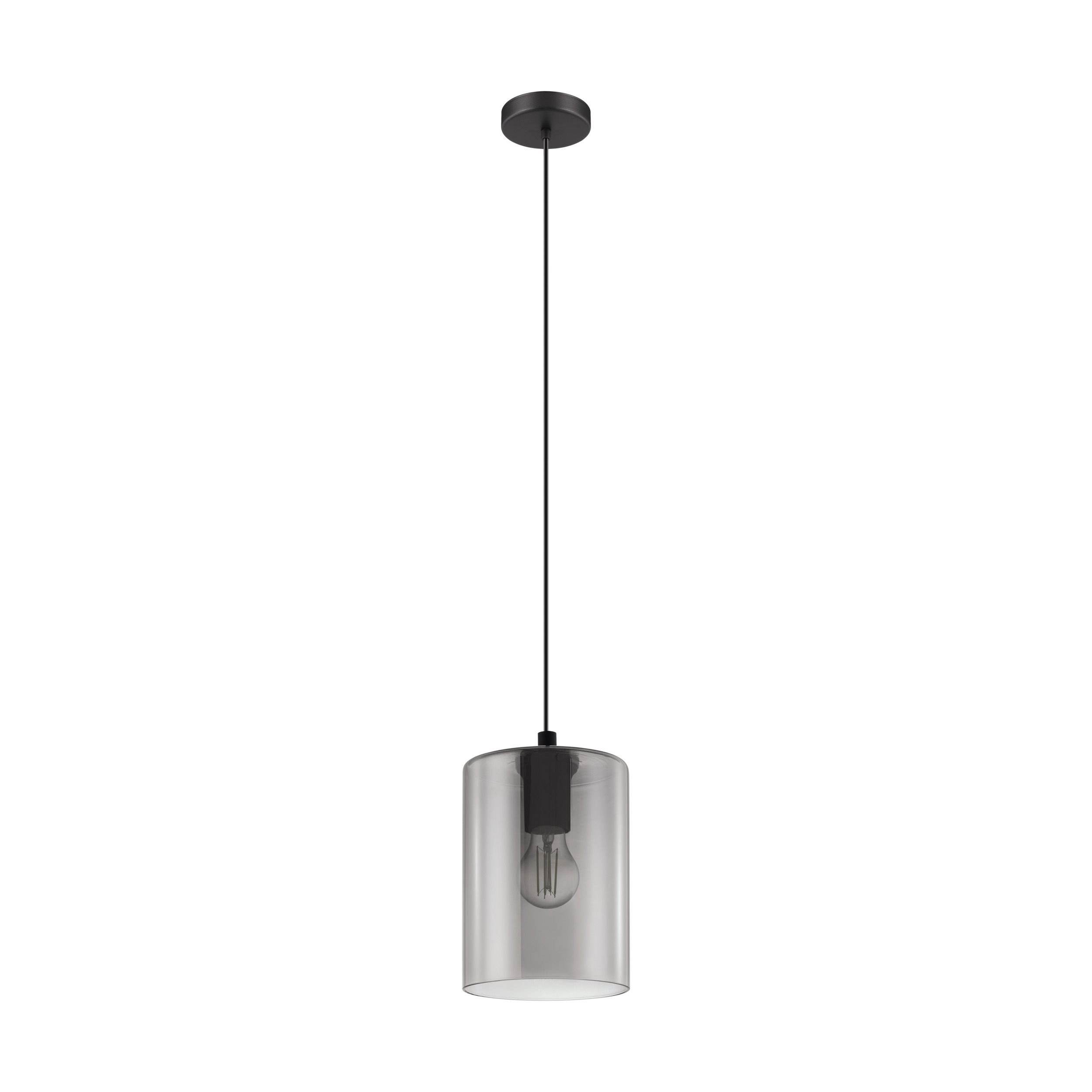 Cadaques Cylinder Smoked Glass Pendant Light