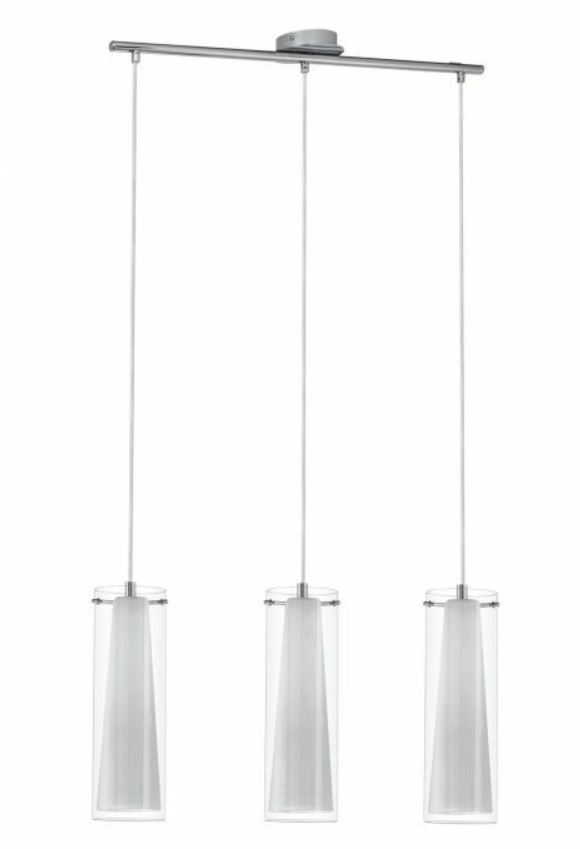 Pinto Chrome Opal 3 Light Tube Bar Pendant Light
