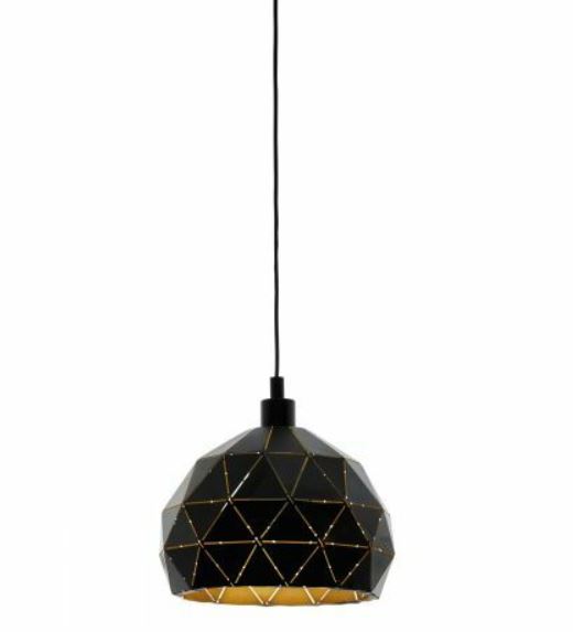 Roccaforte Geometric Black Gold Pendant Light