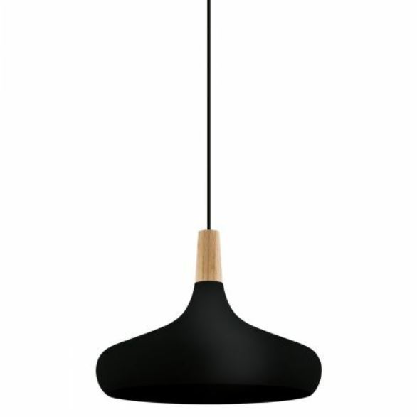 Sabinar Timber Top Matt Black Pendant Light