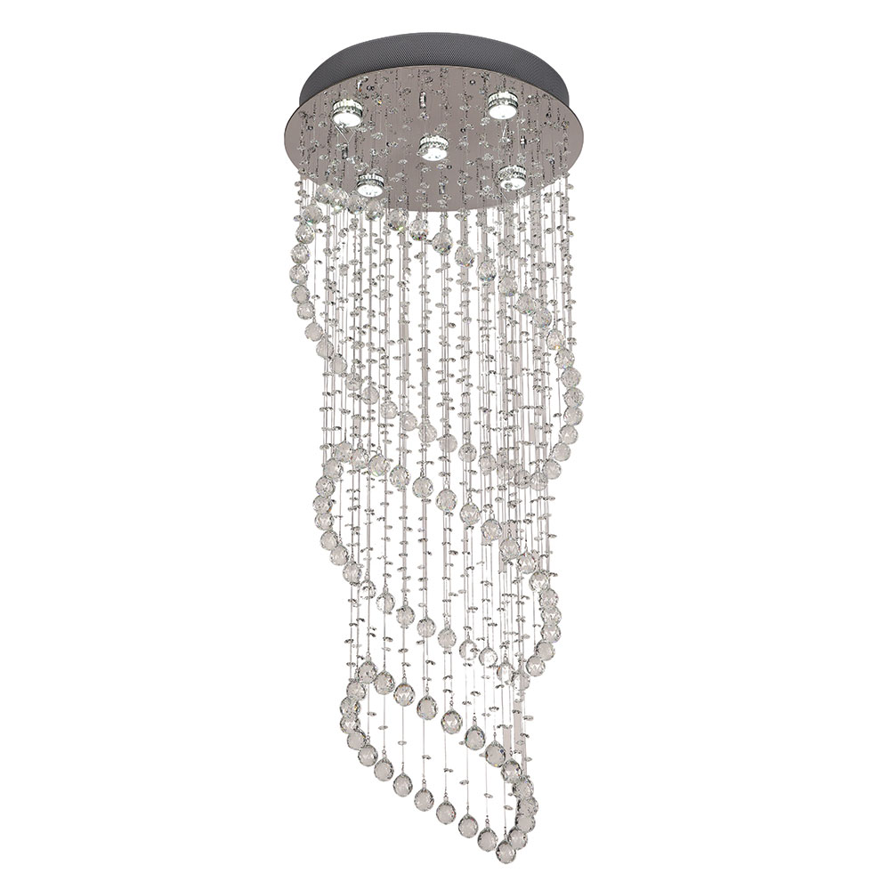 Seraphina Chrome Crystal Round Chandelier