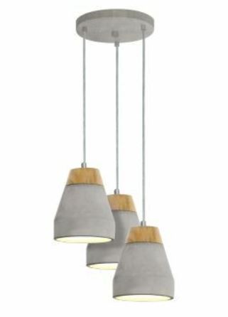 Tarega 3 Light Cone Concrete Cluster Pendant Light