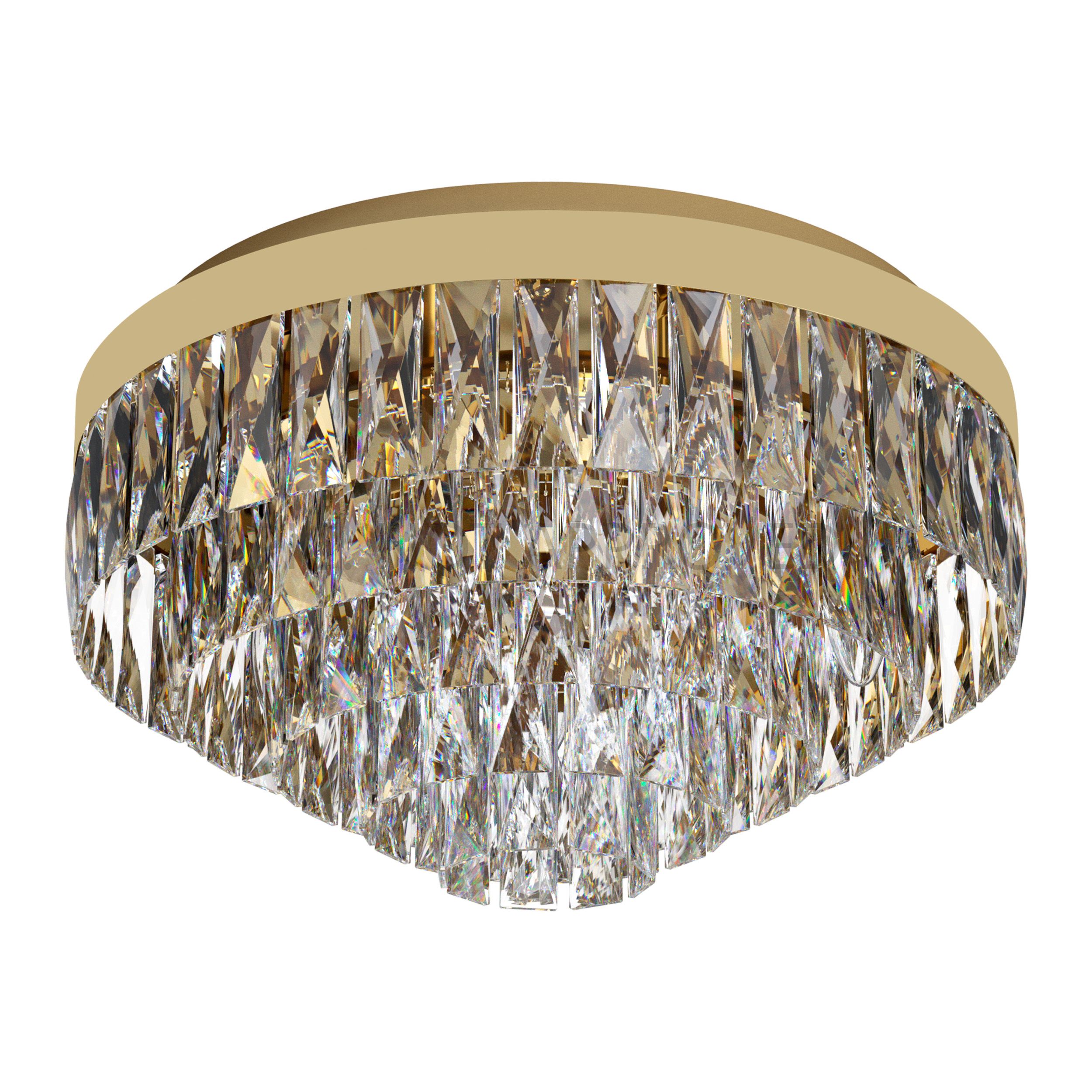Valparaiso 8 Light Gold Crystal Close To Ceiling Light