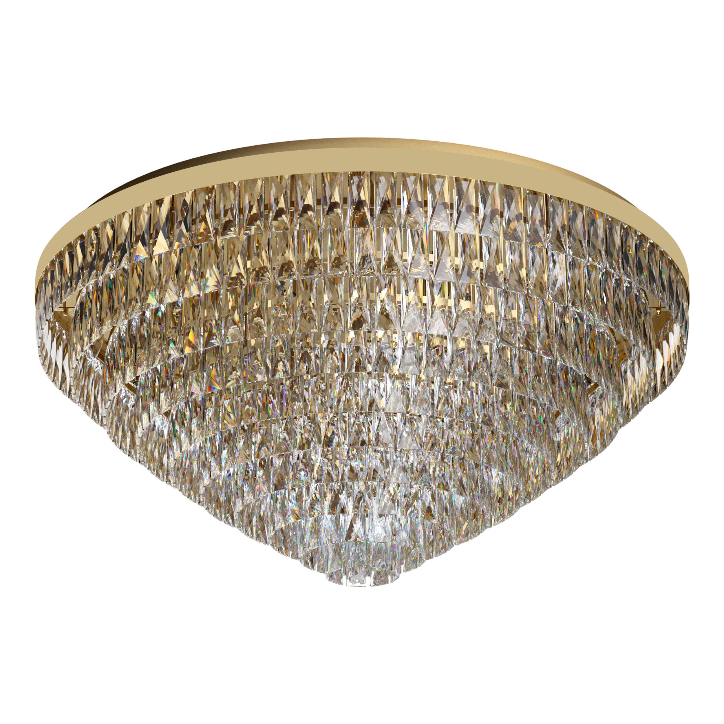 Valparaiso 25 Light Gold Crystal Close To Ceiling Light