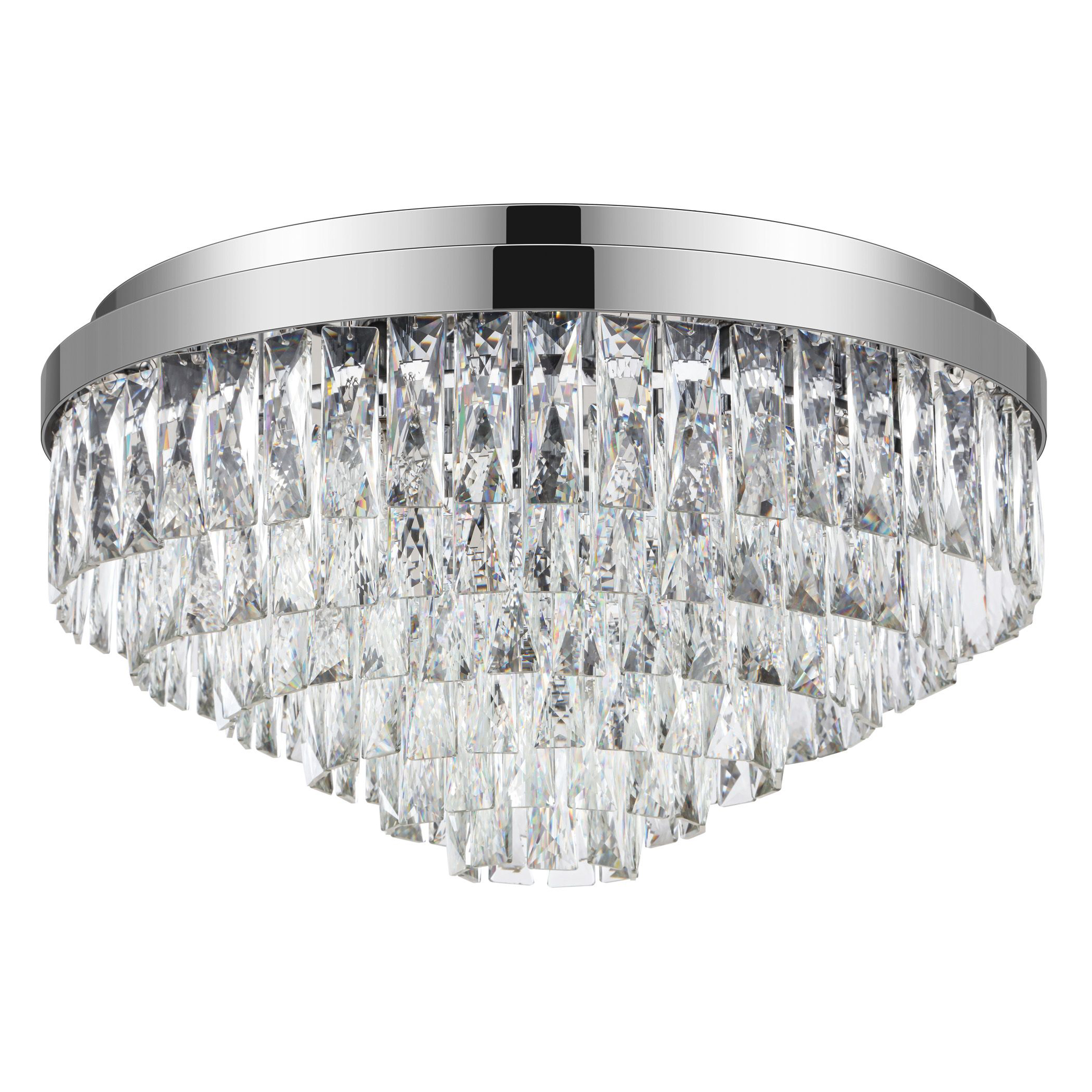 Valparaiso 8 Light Chrome Crystal Close To Ceiling Light