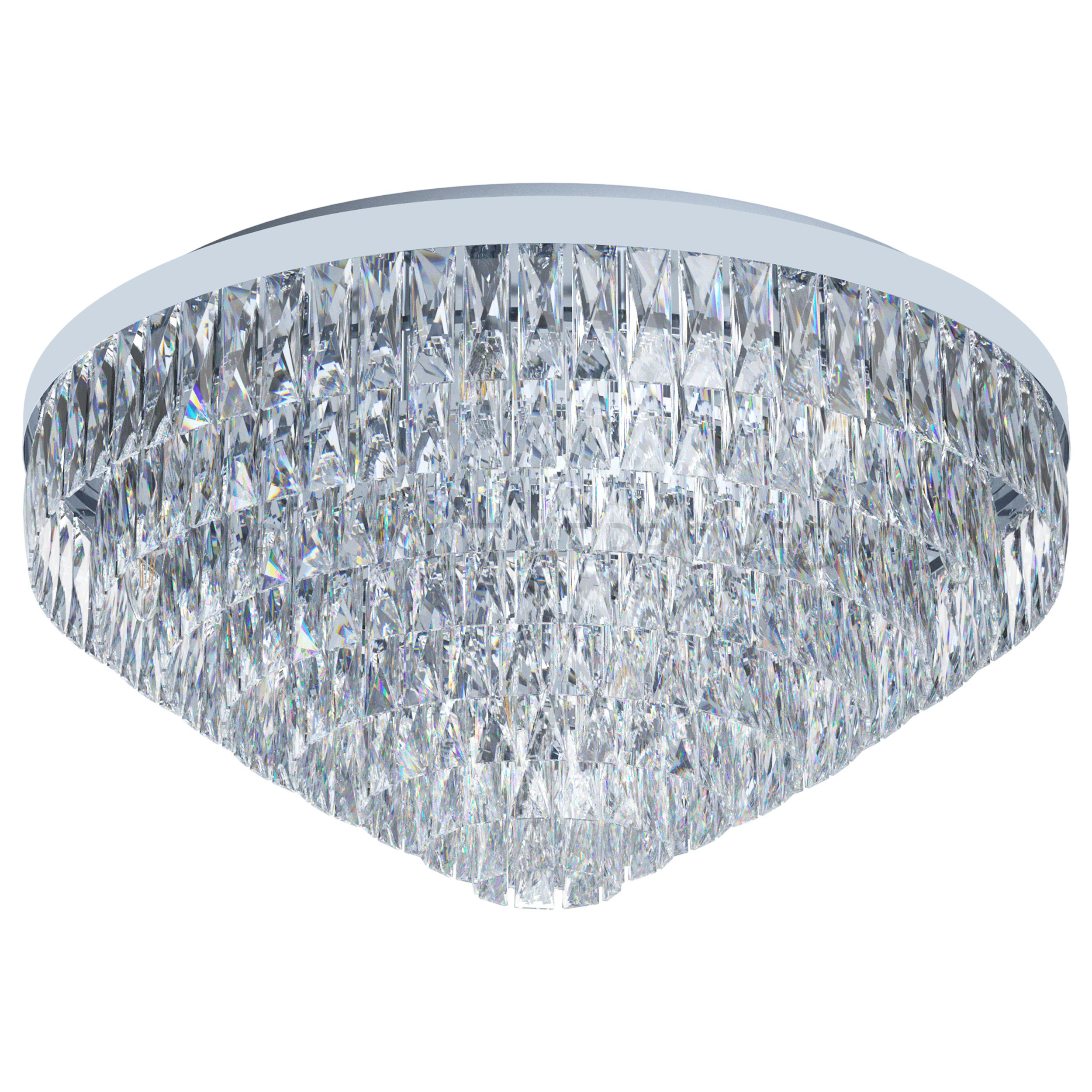 Valparaiso 16 Light Chrome Crystal Close To Ceiling Light