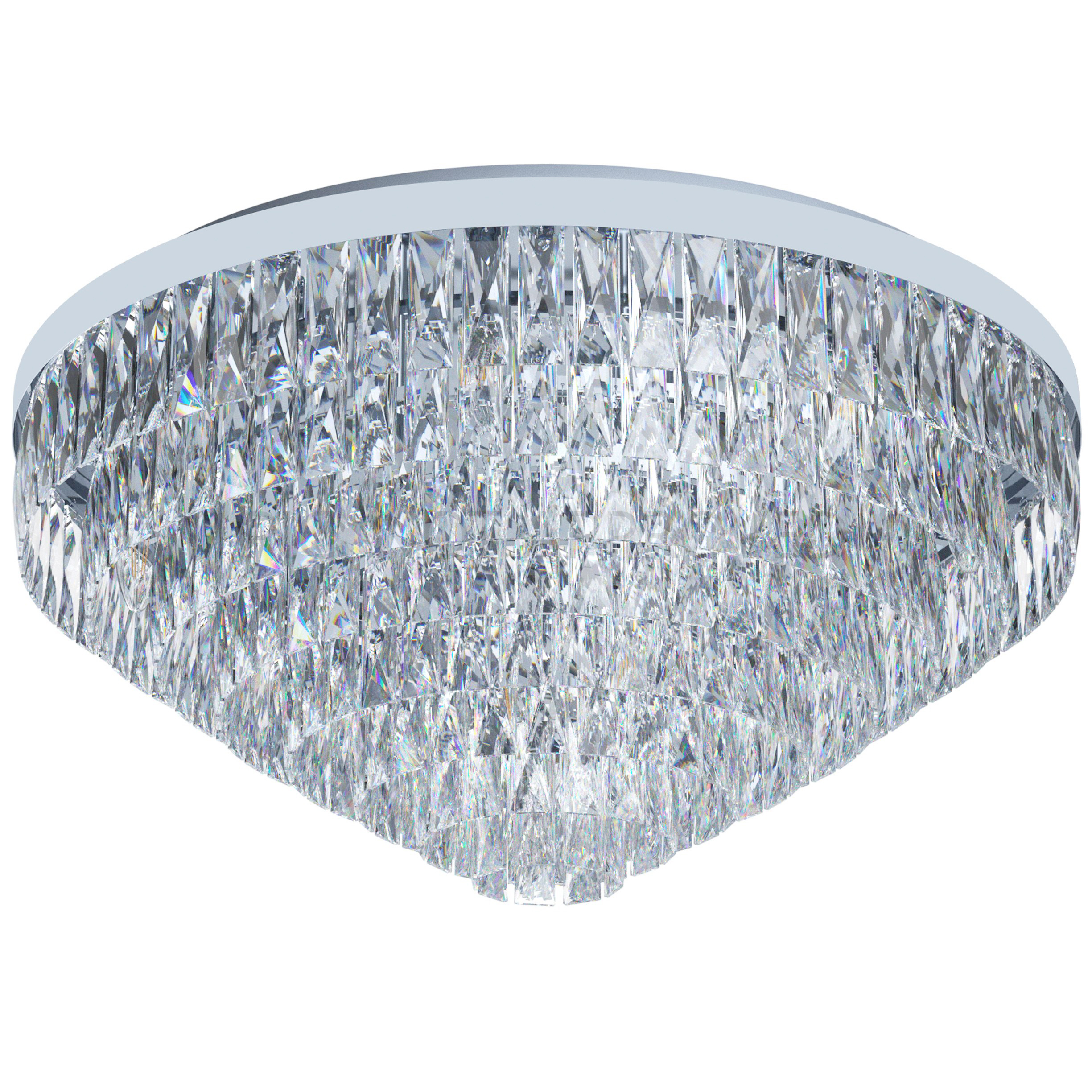 Valparaiso 25 Light Chrome Crystal Close To Ceiling Light