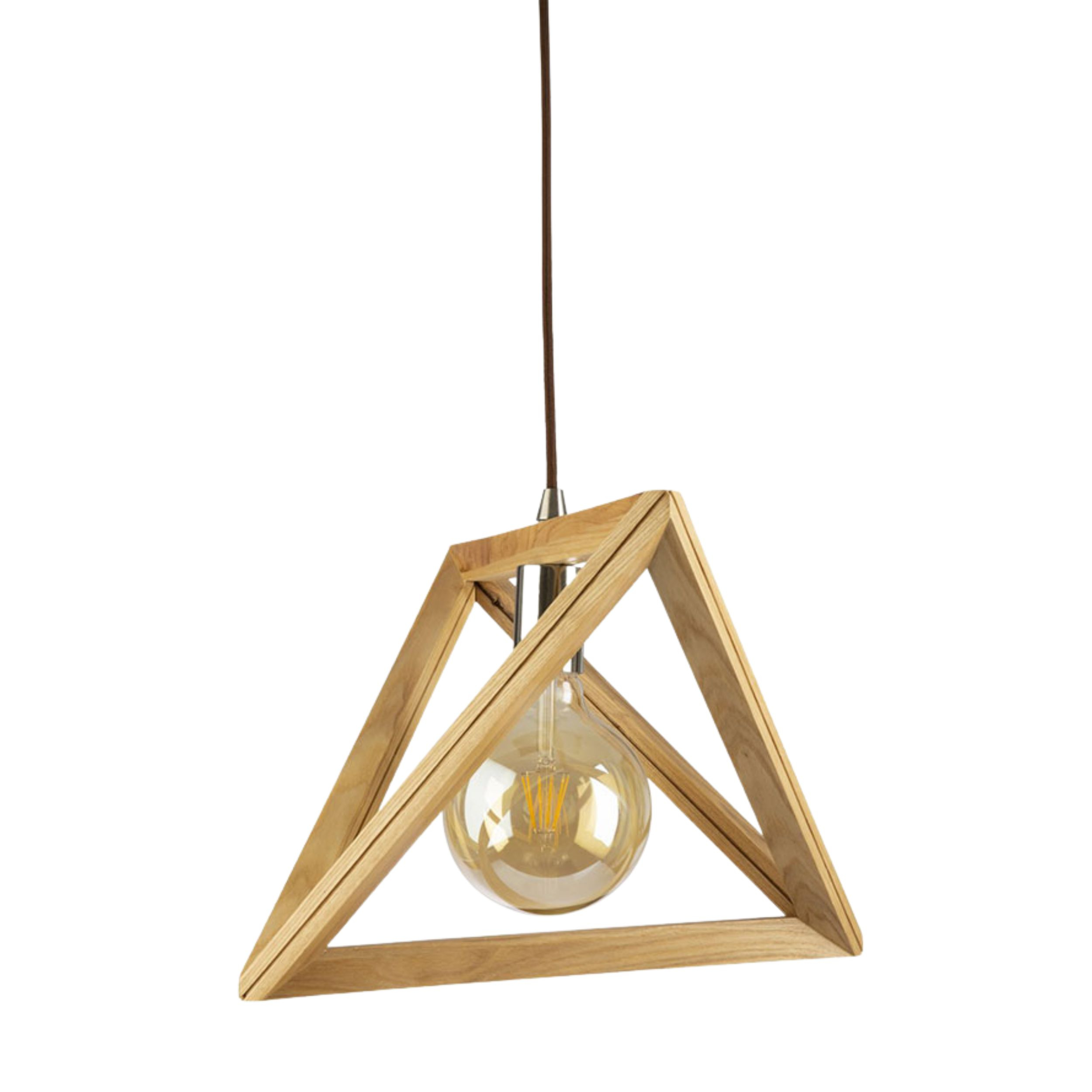 Geometric Wood Frame Openwork Pendant Light