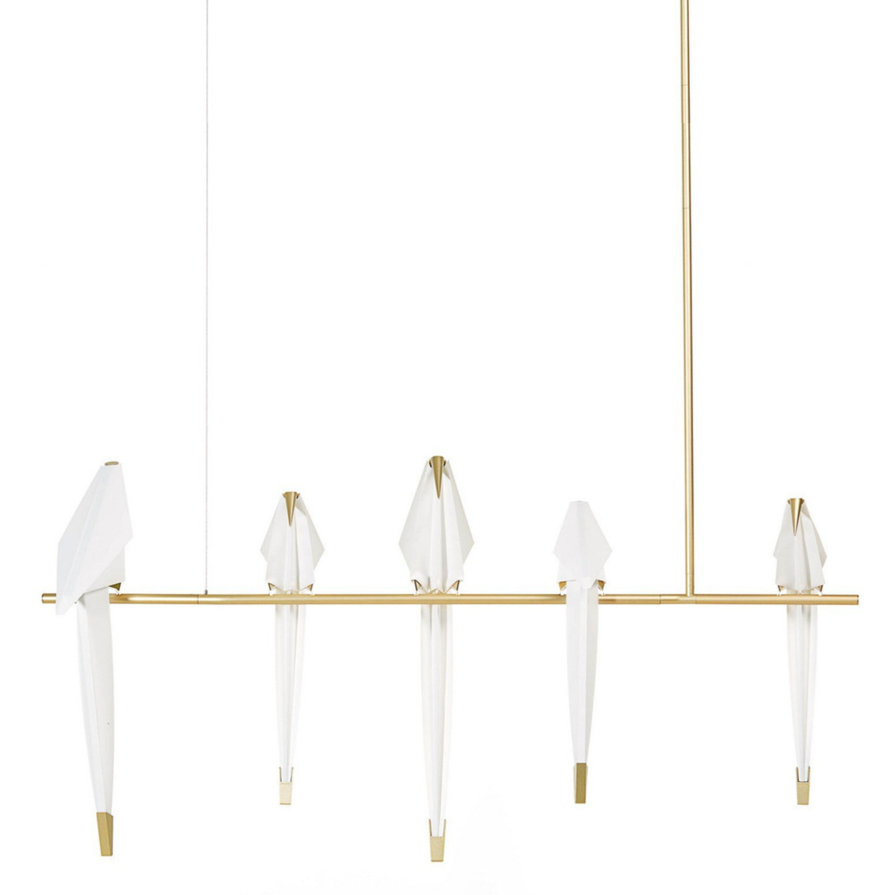 Five Birds White Gold Linear Pendant Light