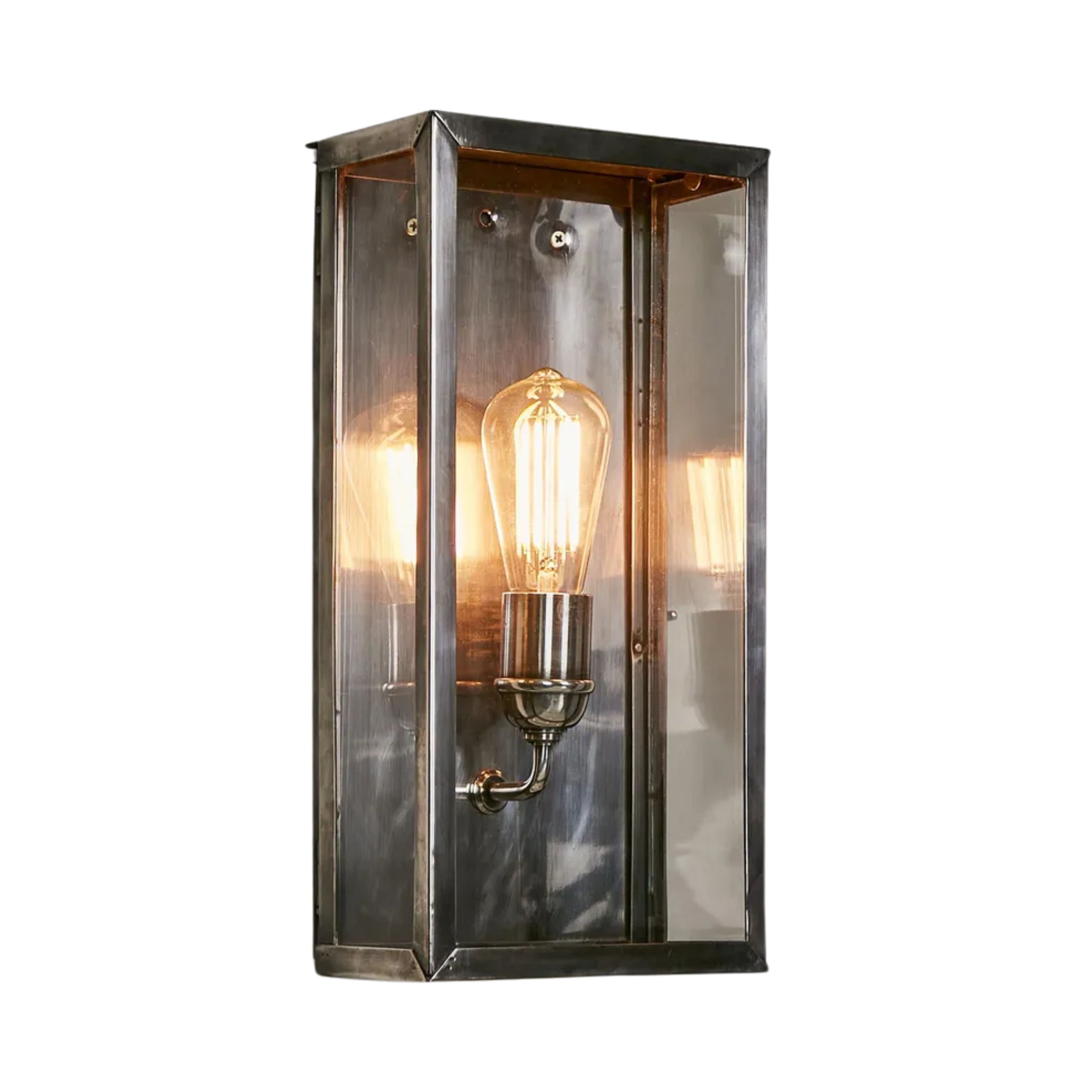 Gorman Antique Silver Outdoor Lantern Wall Light
