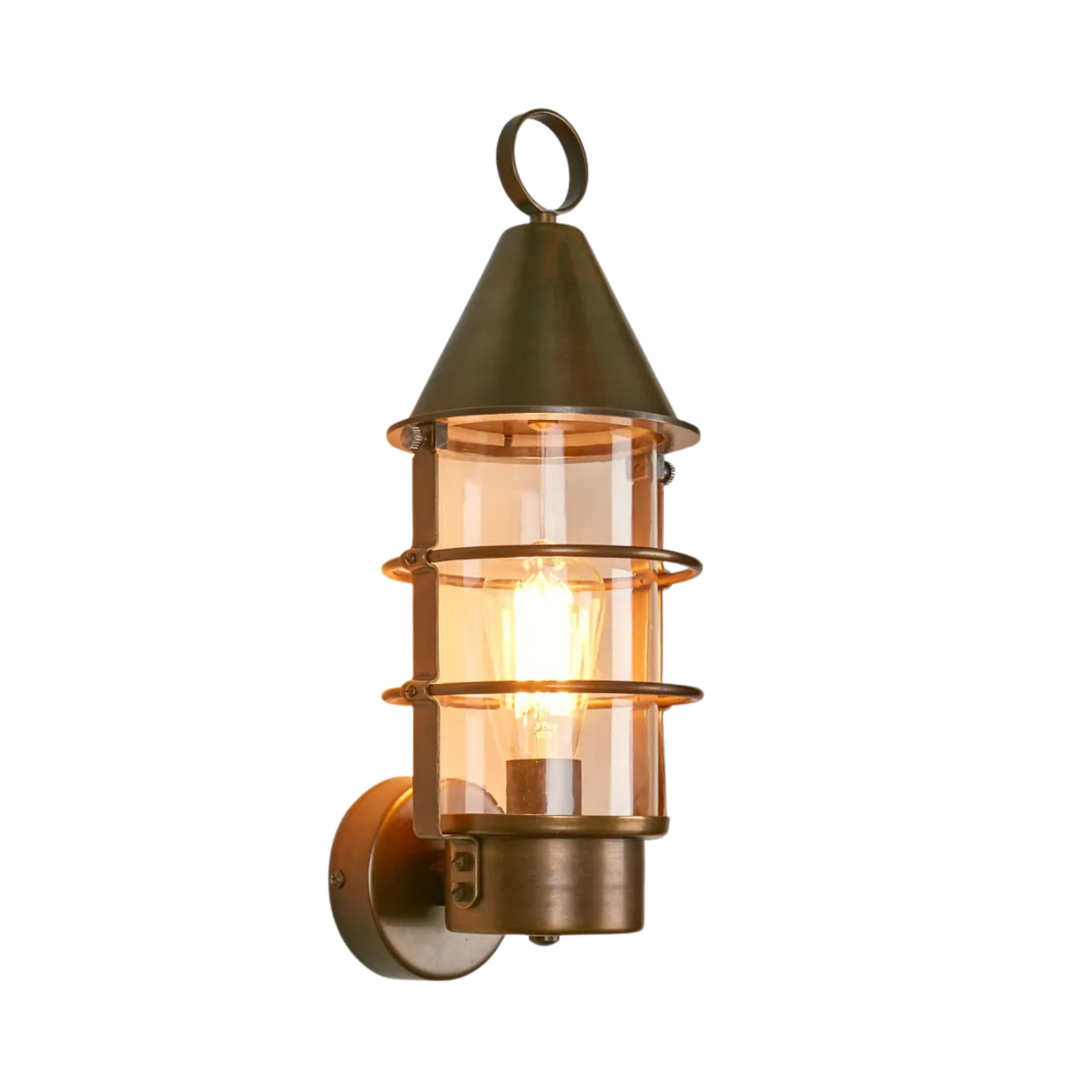 Pendleton Brass Glass Outdoor Wall Light