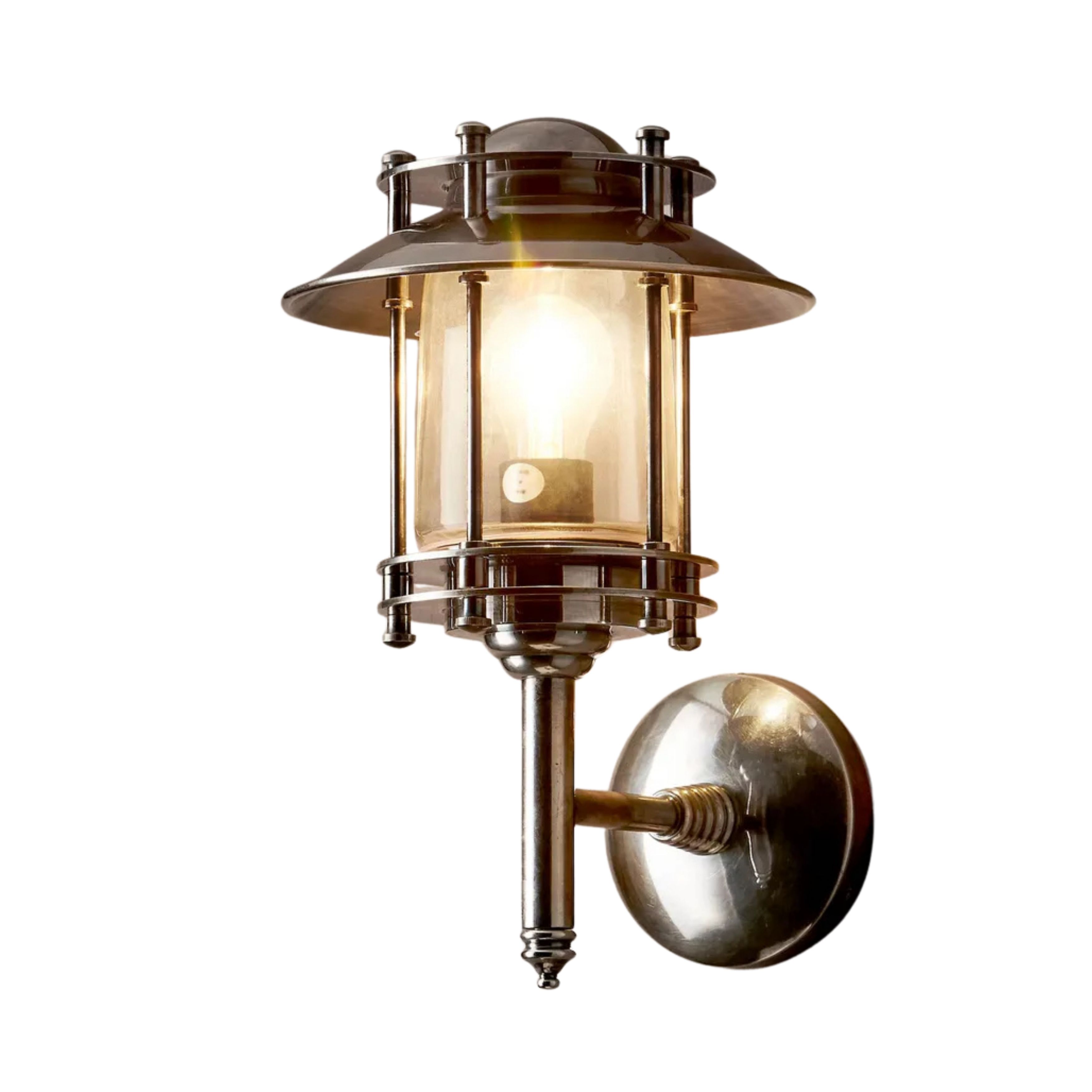 Tanner Antique Silver Glass Outdoor Wall Light
