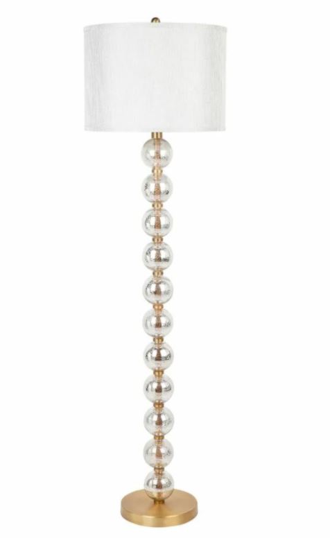 Elvie Glass Bubbles Brass Floor Lamp