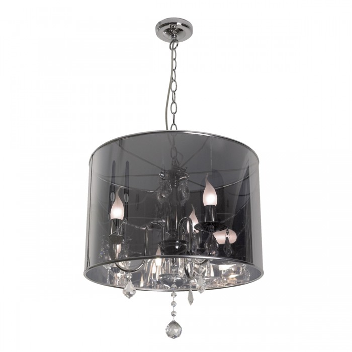 Translusive Chrome Crystal Drum Pendant Chandelier