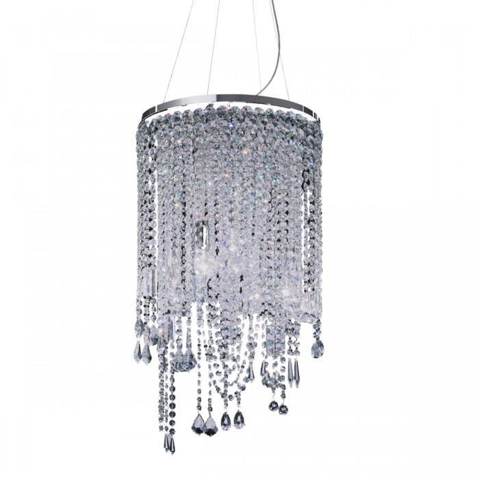 Contemporary Cascade 5 Light Crystal Chandelier