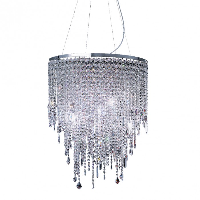 Contemporary Cascade 9 Light Crystal Chandelier