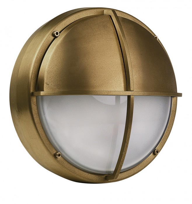 Docks Eyelid Brass LED Bulkhead Outdoor Wall Light