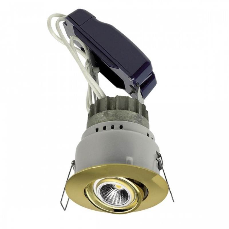 MR16 LED Fire Rated 30 Min Tiltable Recessed Downlight - Gold