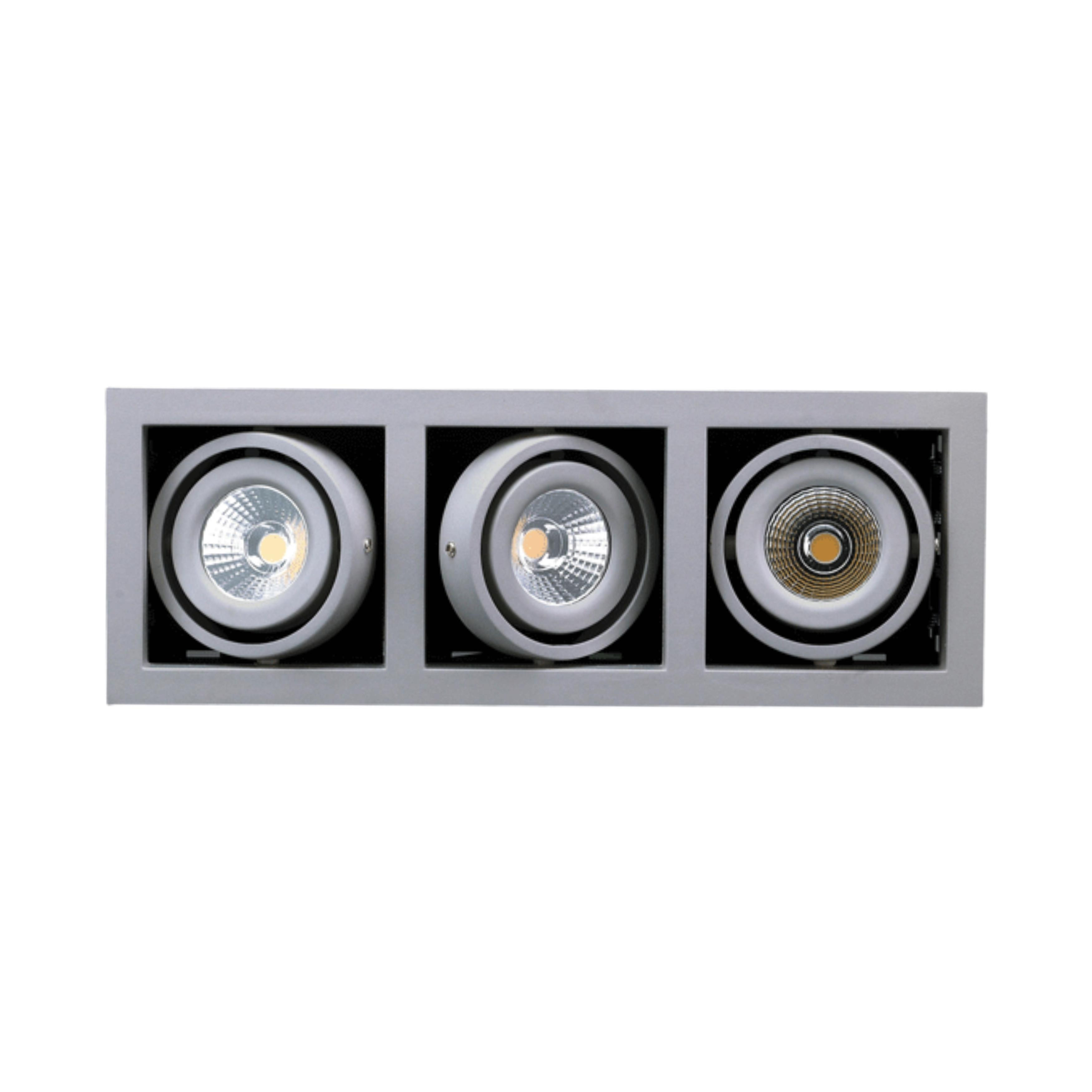 Forling Dimmable Triple Frame Recessed LED Downlight - Silver