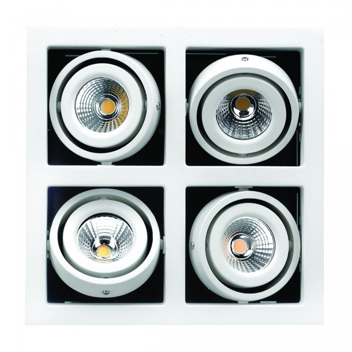 4 Frame Gimbal LED Recessed Downlight - White