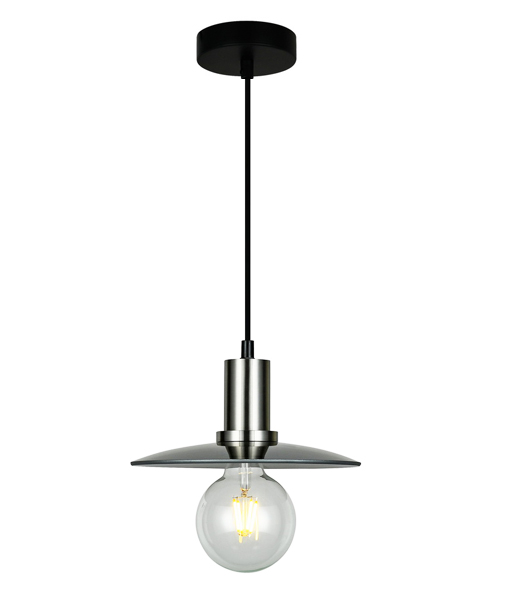 Ceske Disc Chrome Smoke Glass Pendant Light