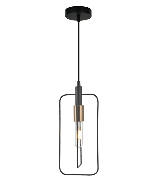 Karvina Rectangle Black Wire Industrial Pendant Light