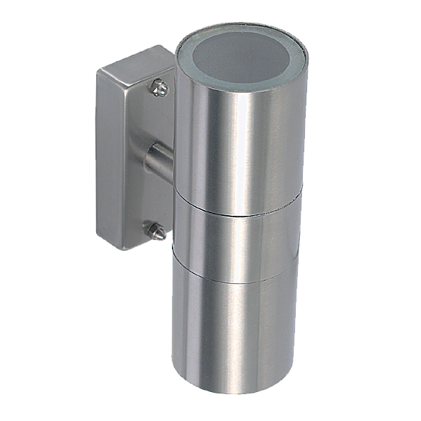 Tube Halogen Up/Down Outdoor Wall Light - Silver