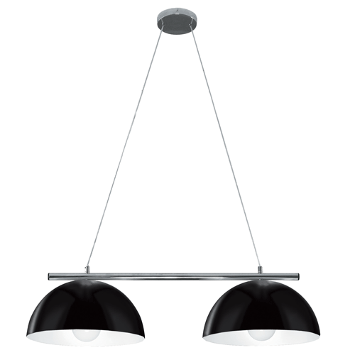 Retro Twin Light Dome Black Modern Pendant Light
