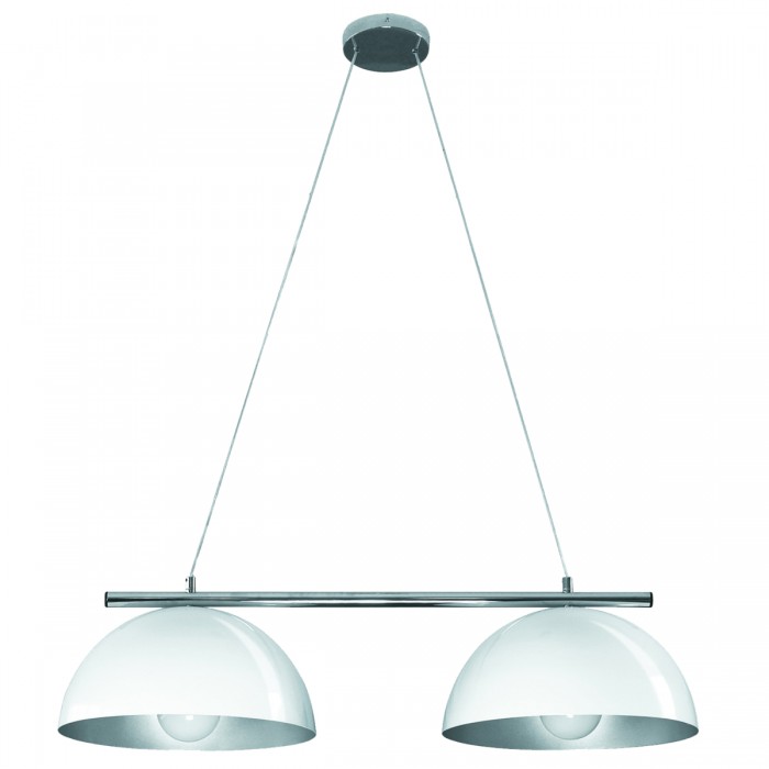Retro Twin Light Dome White Modern Pendant Light
