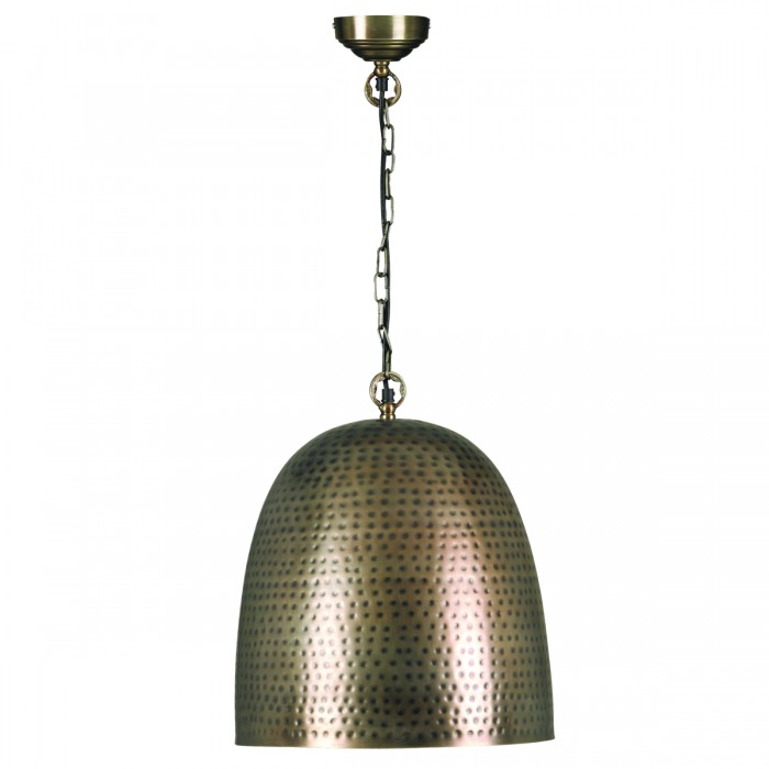 Adra Hammered Bell Bronze Metal Pendant Light