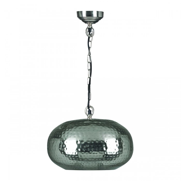 Adra Orb Silver Moroccan Metal Pendant Light