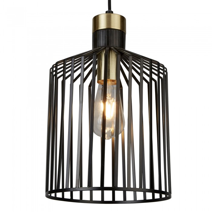Maven Midi Black Brass Vintage Pendant Light