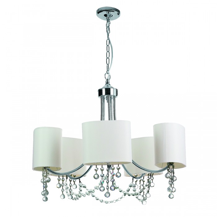 Sofia 5 Light White Crystal Chandelier
