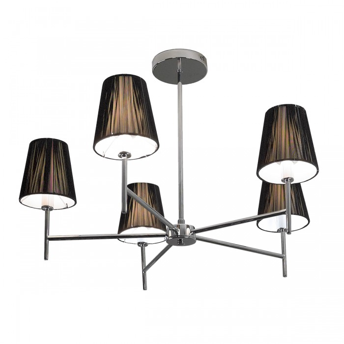 String 5 Light Black Chandelier