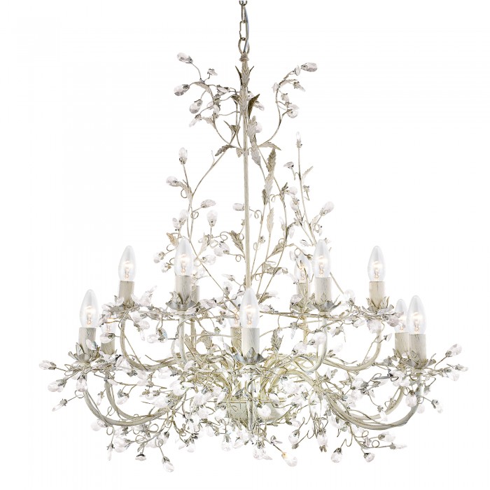 Jasmine 12 Light Cream Crystal Chandelier