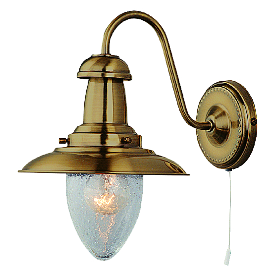 Fisherman Antique Brass Wall Light