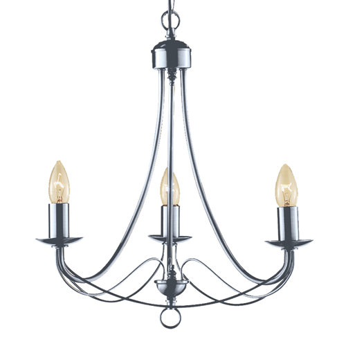 Maypole 3 Light Candelabra Chrome Pendant Light