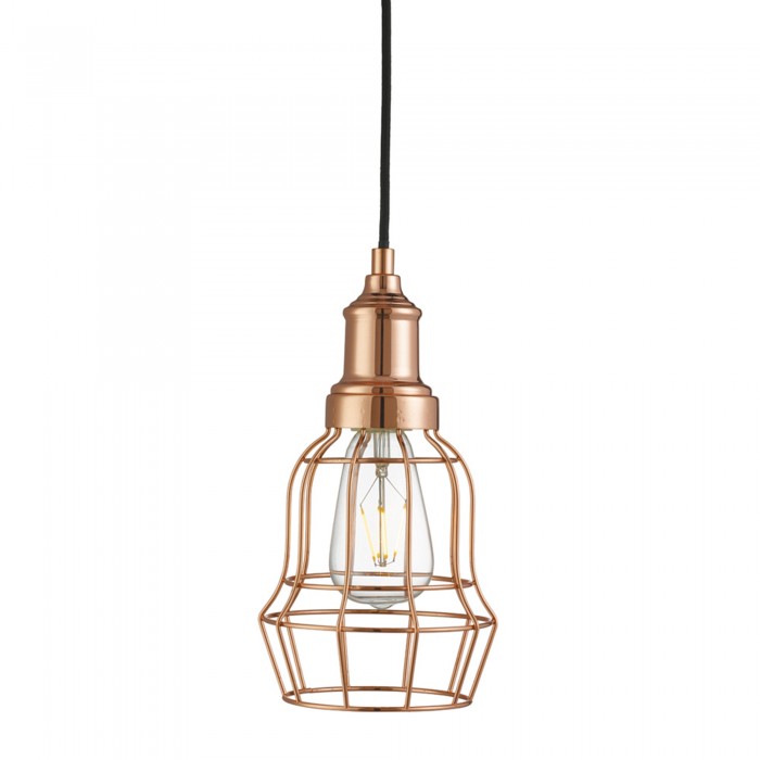 Guard Caged Copper Industrial Pendant Light
